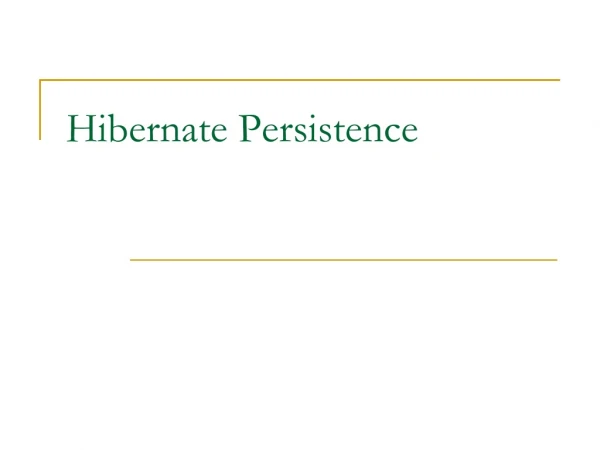Hibernate Persistence