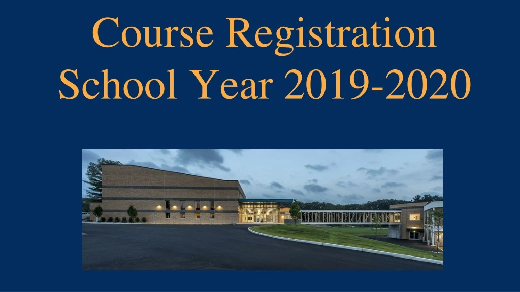 course registration school year 2019 2020
