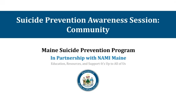 Suicide Prevention Awareness Session: Community