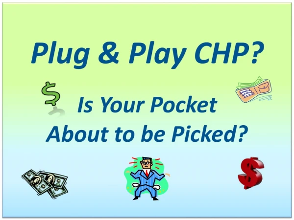 Plug &amp; Play CHP? Is Your Pocket About to be Picked ?
