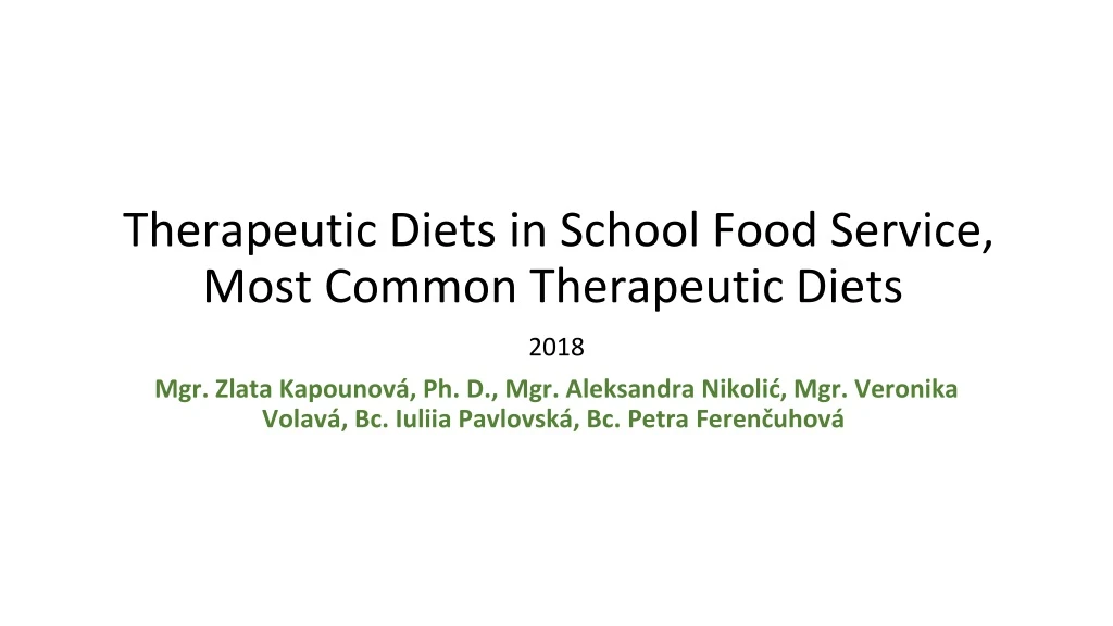 therapeutic diets in school food service most common therapeutic diets