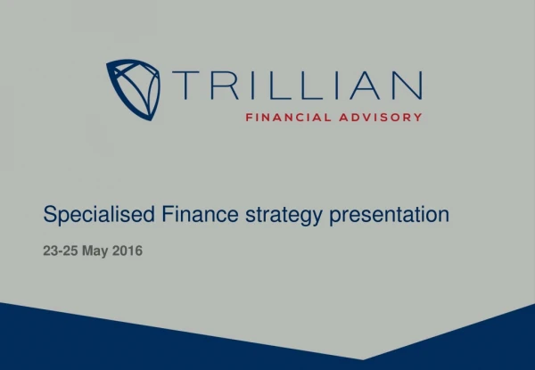 Specialised Finance strategy presentation