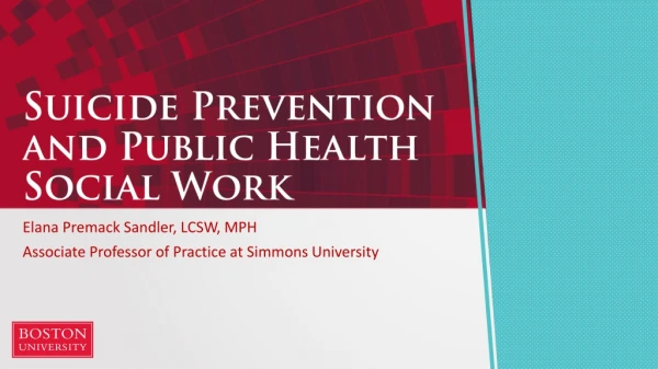 Suicide Prevention and Public Health Social Work