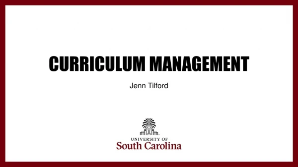 Curriculum Management