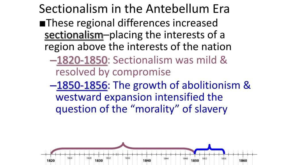 sectionalism in the antebellum era