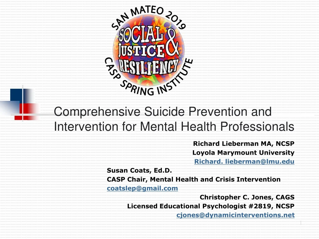 comprehensive suicide prevention and intervention for mental health professionals
