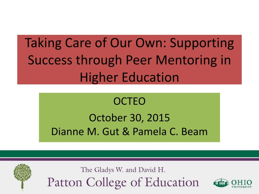 taking care of our own supporting success through peer mentoring in higher education