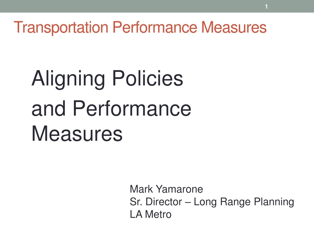 transportation performance measures