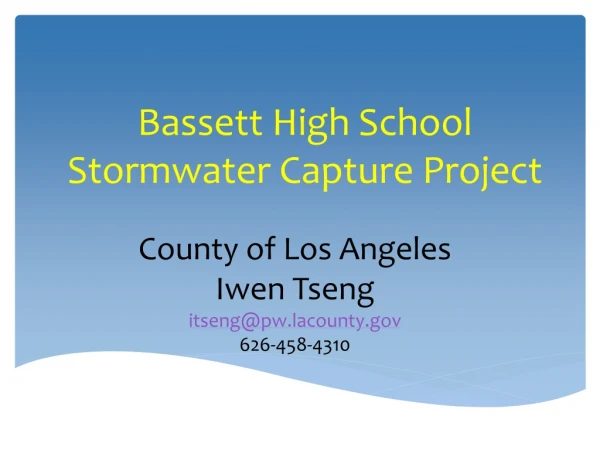 Bassett High School Stormwater Capture Project