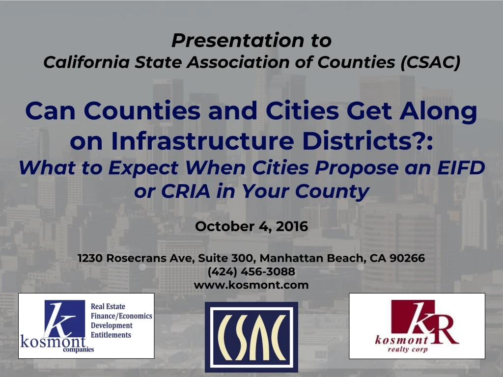 presentation to california state association