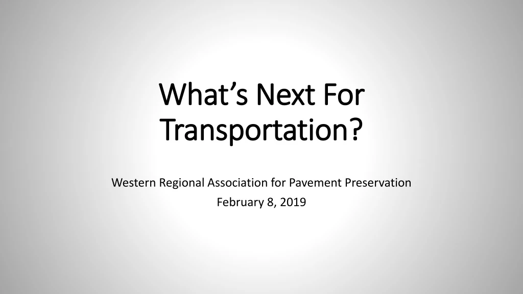 what s next for transportation