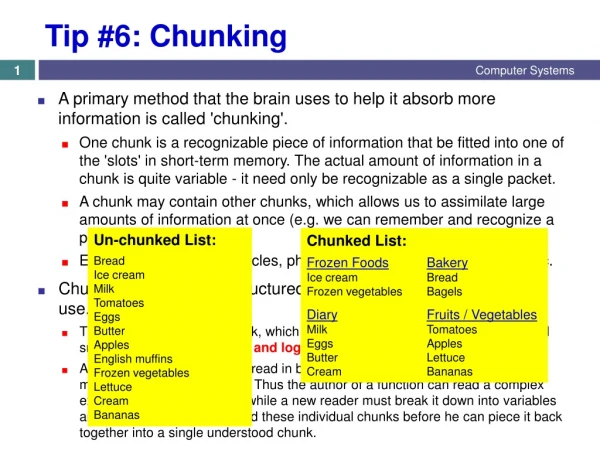 Tip #6: Chunking