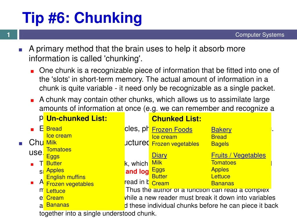 tip 6 chunking