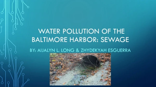 Water Pollution of the Baltimore Harbor: SEWAGE
