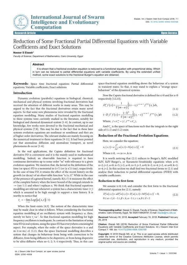 Reduction of Some Fractional Partial Differential Equations with Variable Coefficients and Exact Sol
