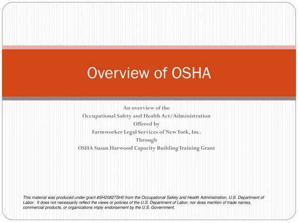 Overview of OSHA