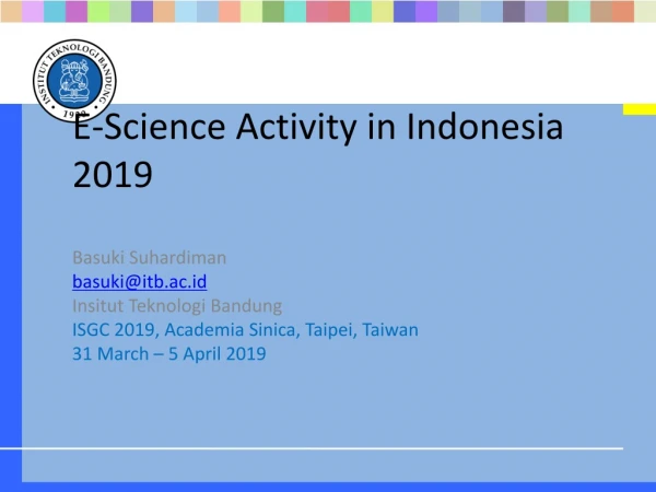 E-Science Activity in Indonesia 2019