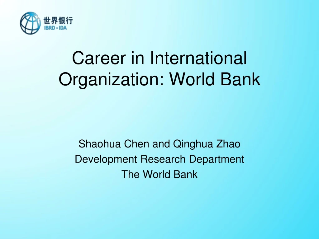 career in international organization world bank