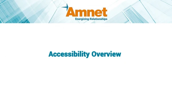 Accessibility Overview