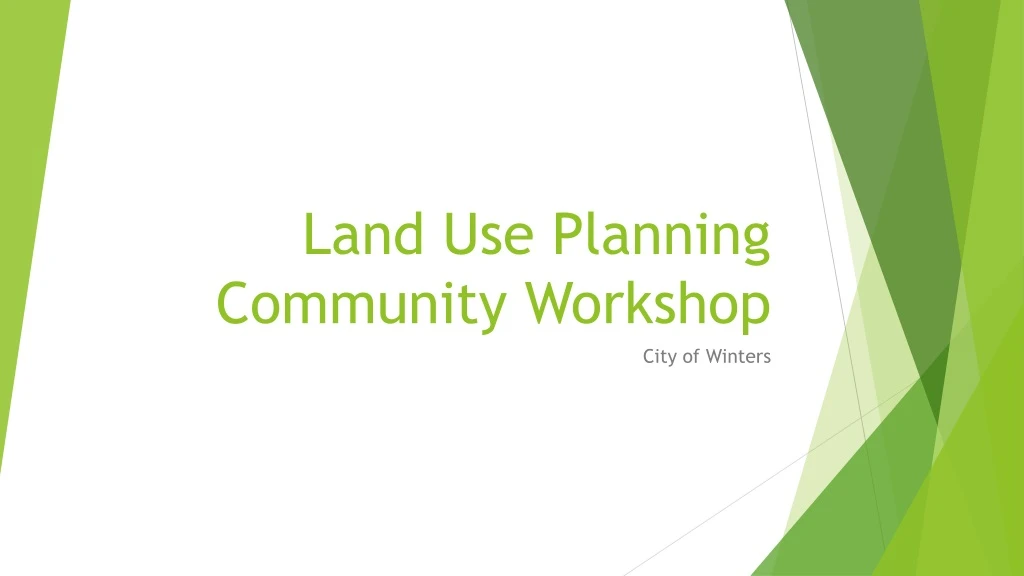 land use planning community workshop