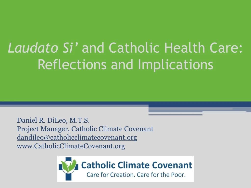 laudato si and catholic health care reflections and implications