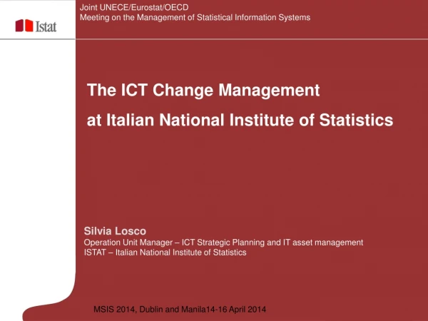 Silvia Losco Operation Unit Manager – ICT Strategic Planning and IT asset management