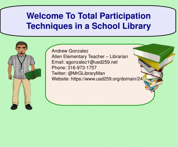 Andrew Gonzalez Allen Elementary Teacher – Librarian Email: agonzalez1@usd259