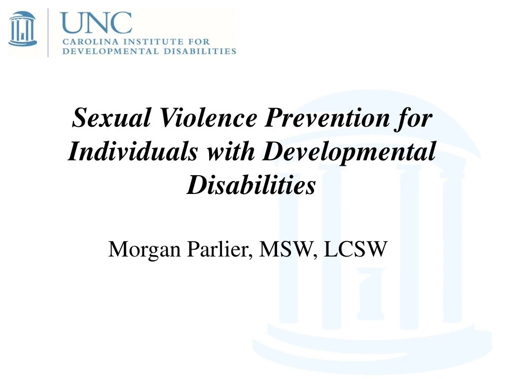 sexual violence prevention for individuals with developmental disabilities