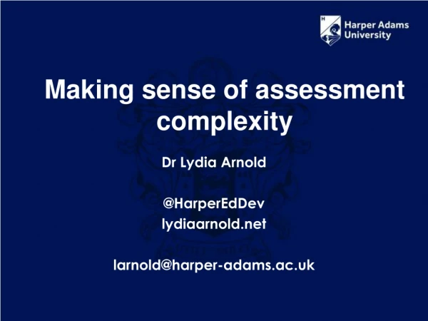 Making sense of assessment complexity