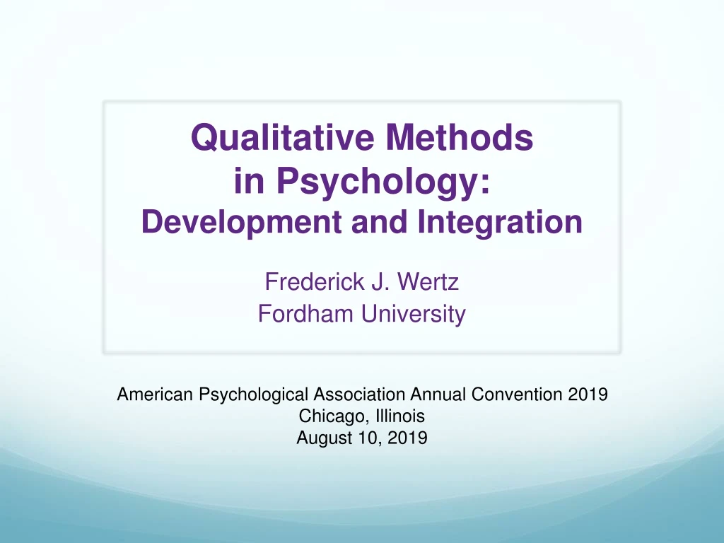 qualitative methods in psychology development and integration