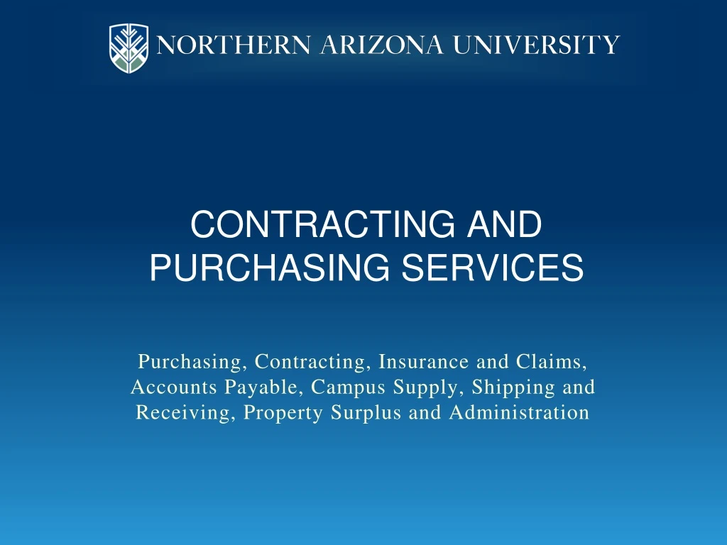 contracting and purchasing services