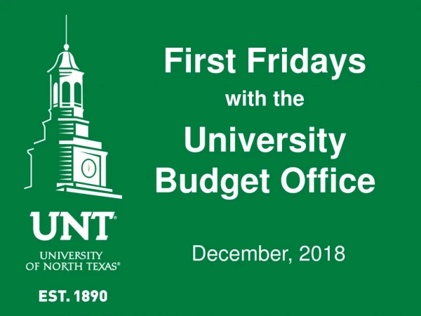 First Fridays with the University Budget Office