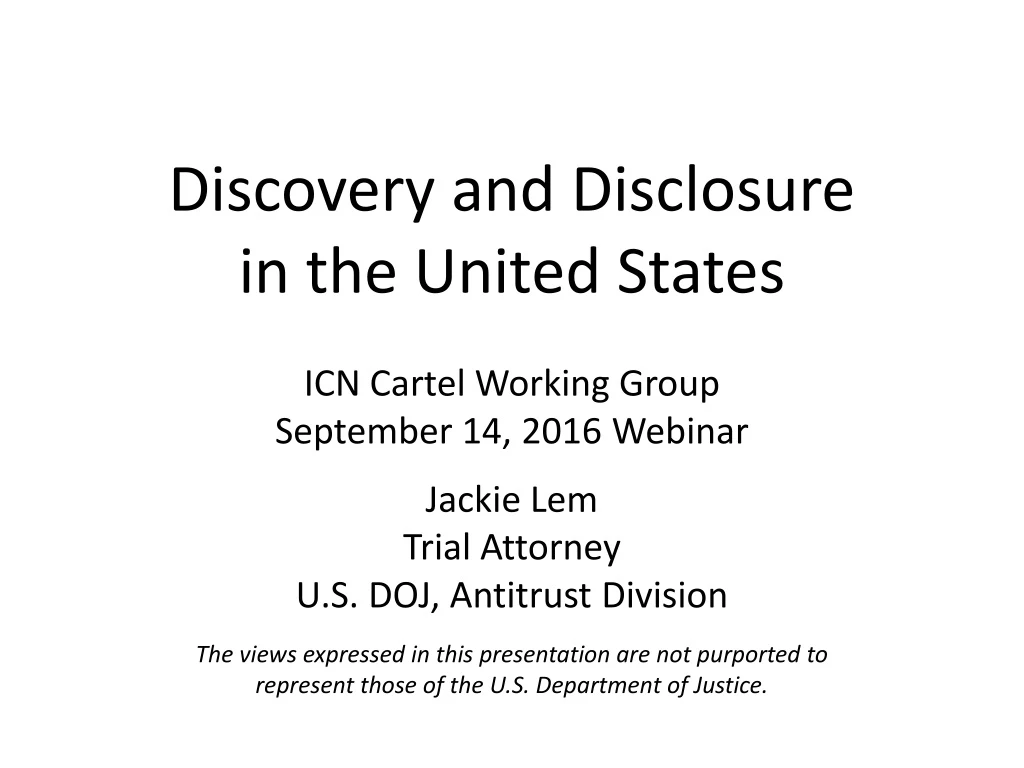 discovery and disclosure in the united states