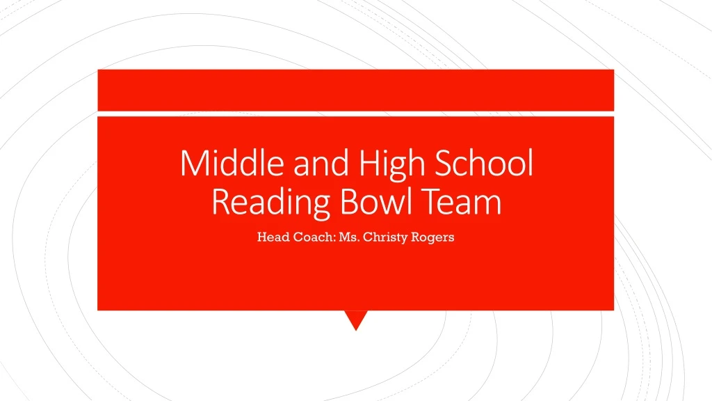 middle and high school reading bowl team