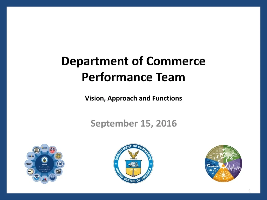 department of commerce performance team vision approach and functions