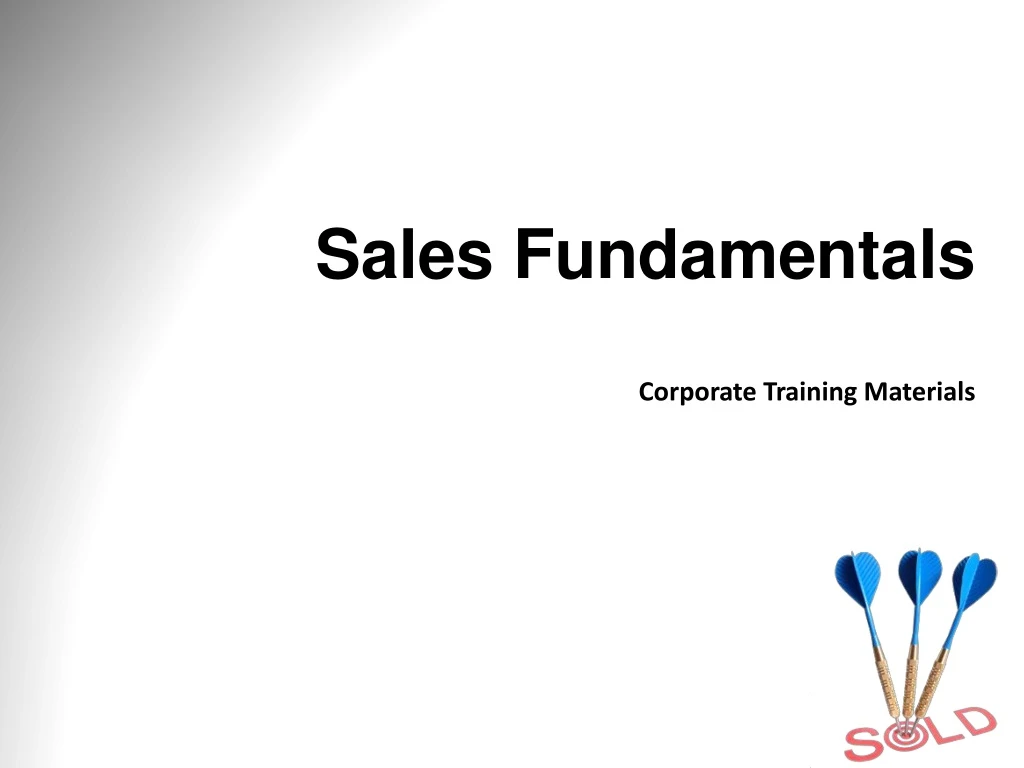 sales fundamentals corporate training materials