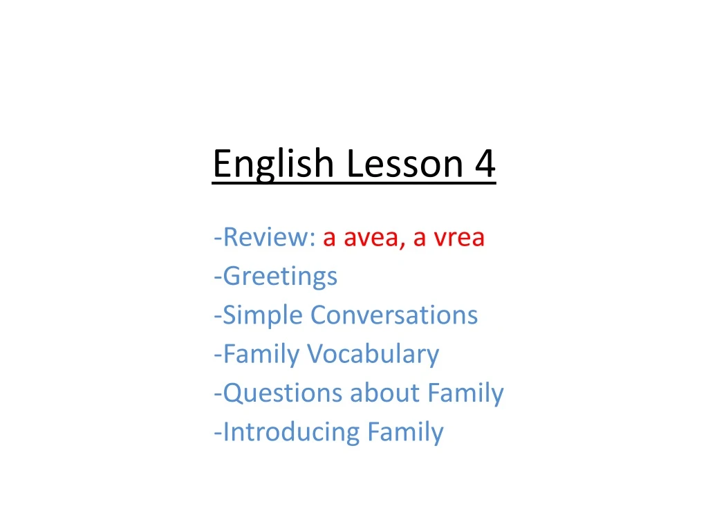 english lesson 4