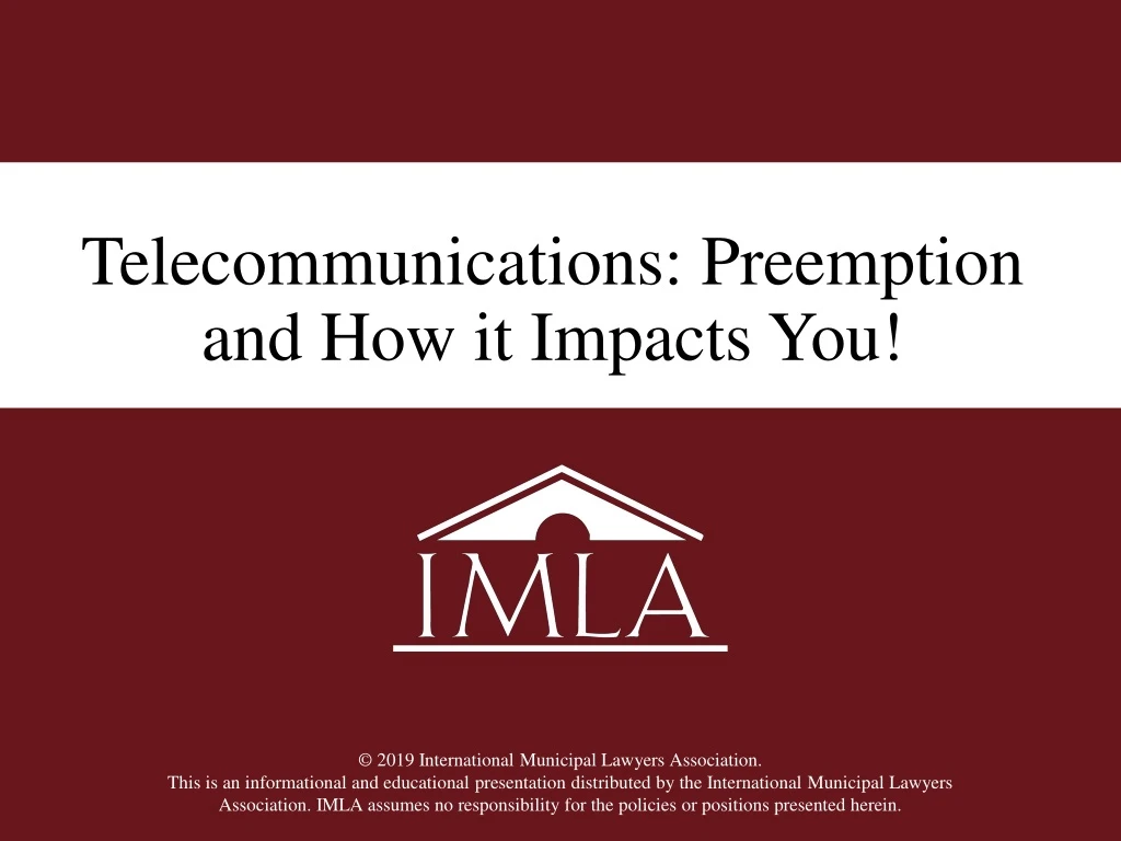 telecommunications preemption and how it impacts you