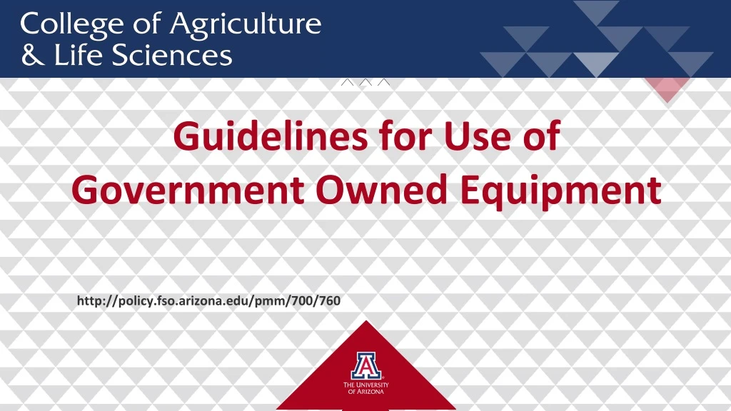 guidelines for use of government owned equipment