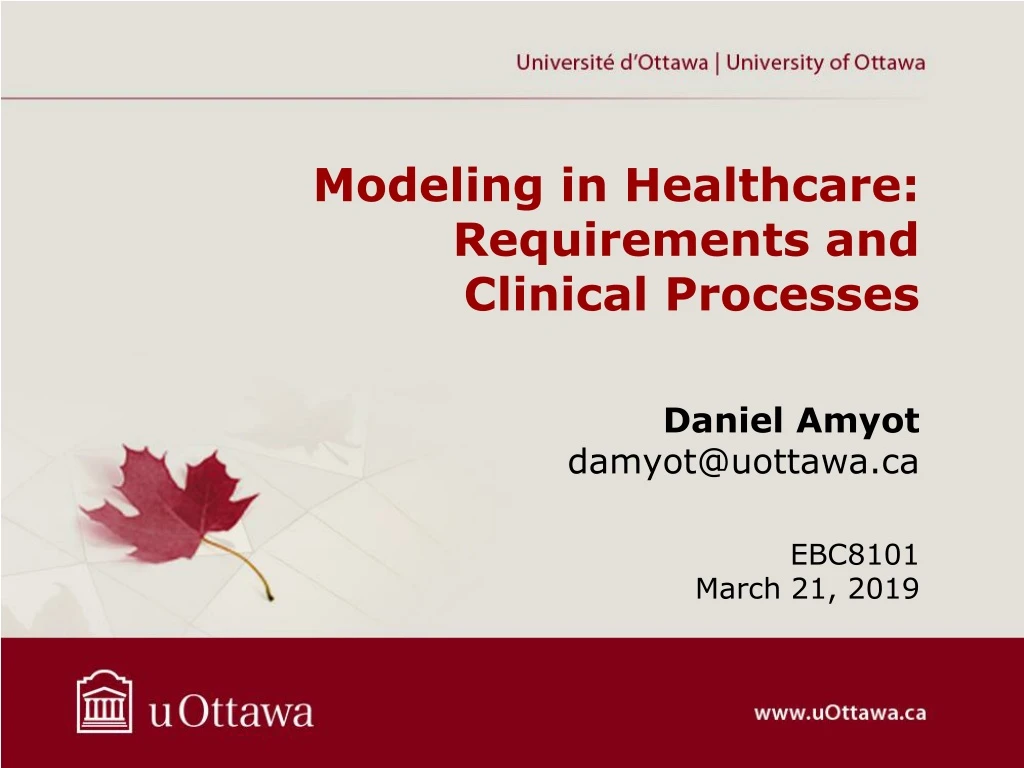 modeling in healthcare requirements and clinical processes