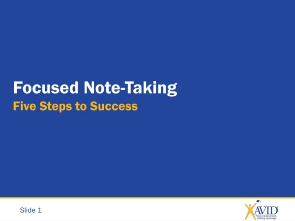 Focused Note-Taking Five Steps to Success