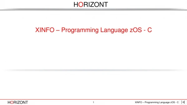 XINFO – Programming Language zOS - C