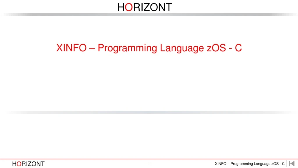 xinfo programming language zos c