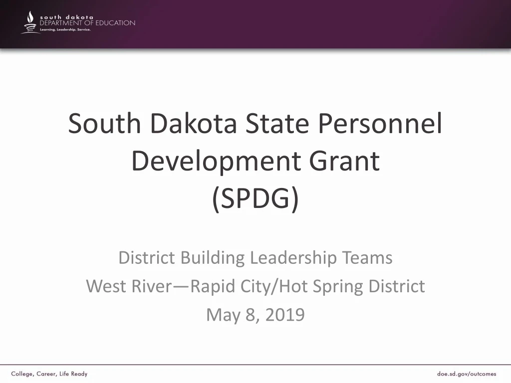 south dakota state personnel development grant spdg