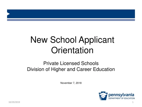 New School Applicant Orientation