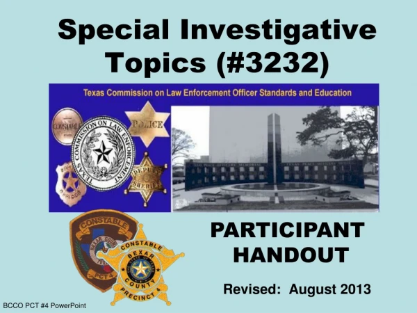 Special Investigative Topics (#3232)