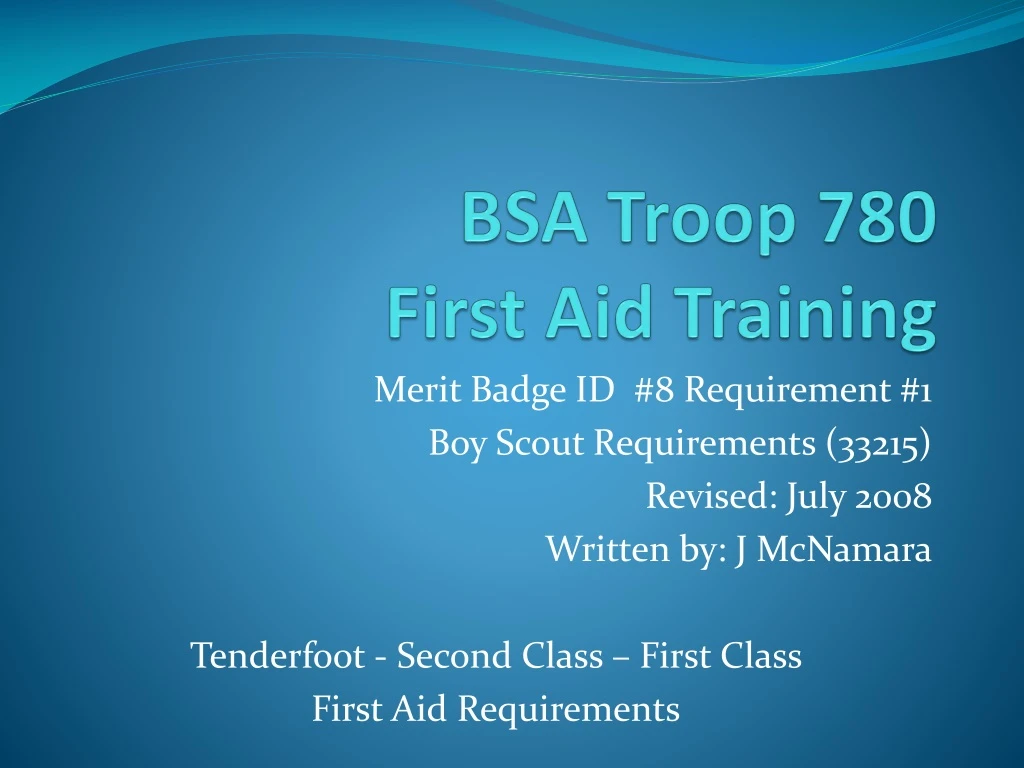 bsa troop 780 first aid training