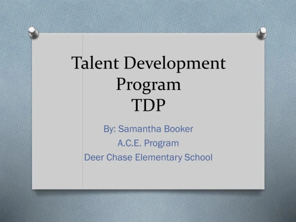 Talent Development Program TDP