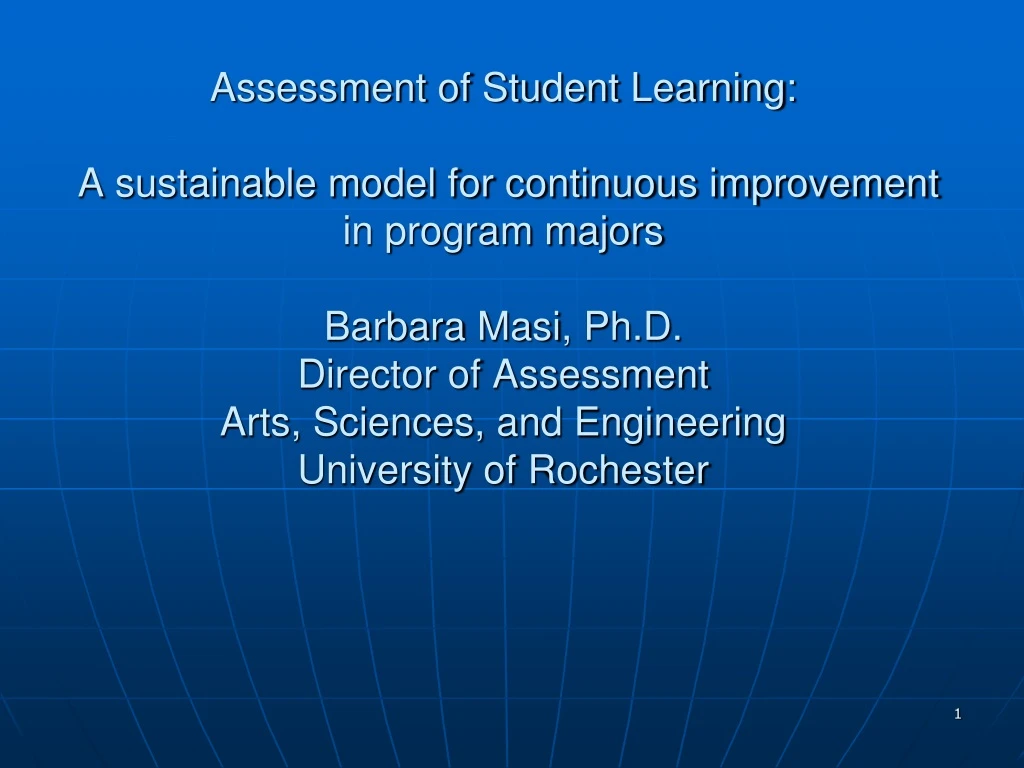 assessment of student learning a sustainable