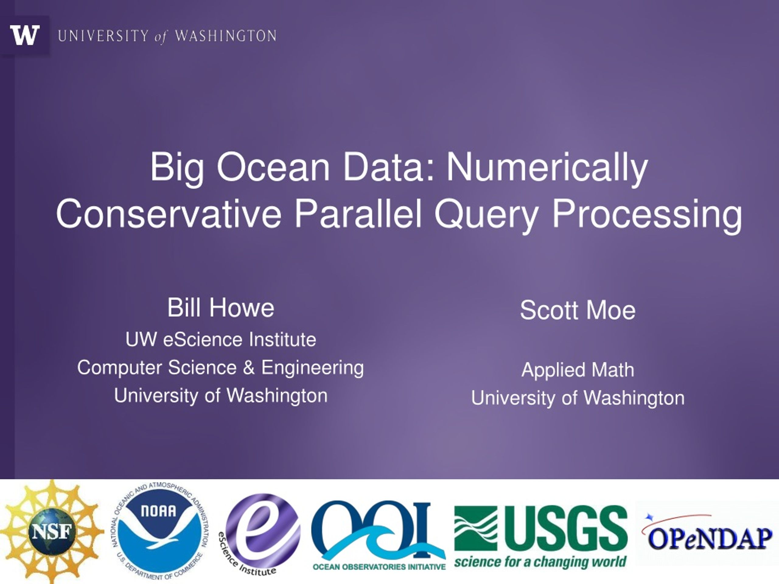 Big Ocean Data: Numerically Conservative Parallel Query Processing - slide 1